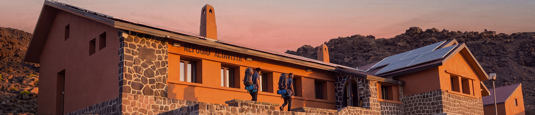 Visitors in the Altavista Mountain Refuge on Mount Teide